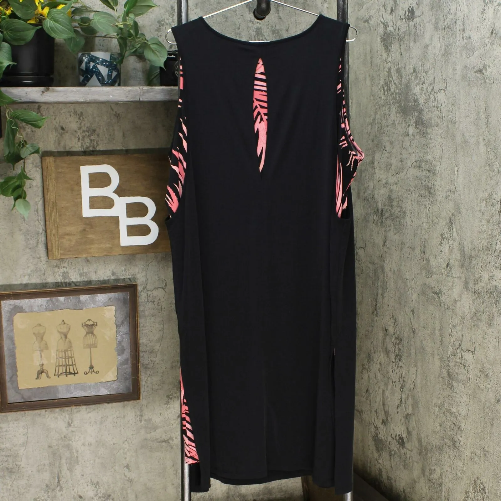 NWT IMAN Womens Boho Chic Two-Layer Dress. 691926-Plus Plus 2X