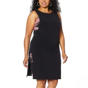 NWT IMAN Womens Boho Chic Two-Layer Dress. 691926-Plus Plus 2X