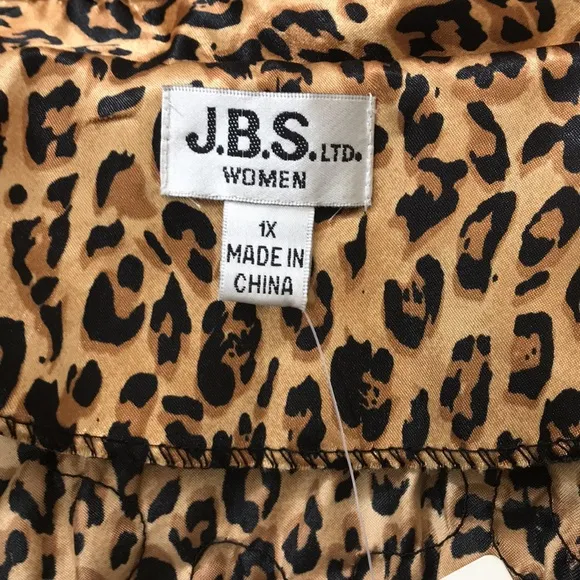 NWT J.B.S. LTD Leopard 🐆 Print &amp; Sequin Full Zippered Jacket