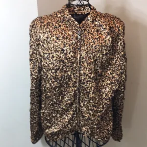 NWT J.B.S. LTD Leopard 🐆 Print &amp; Sequin Full Zippered Jacket