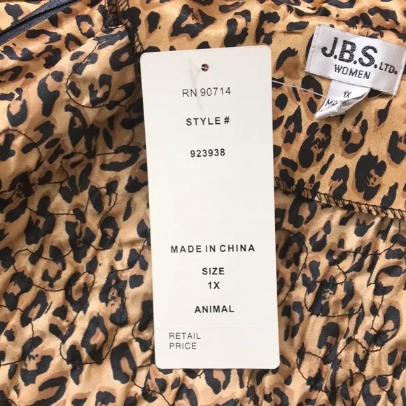 NWT J.B.S. LTD Leopard 🐆 Print &amp; Sequin Full Zippered Jacket