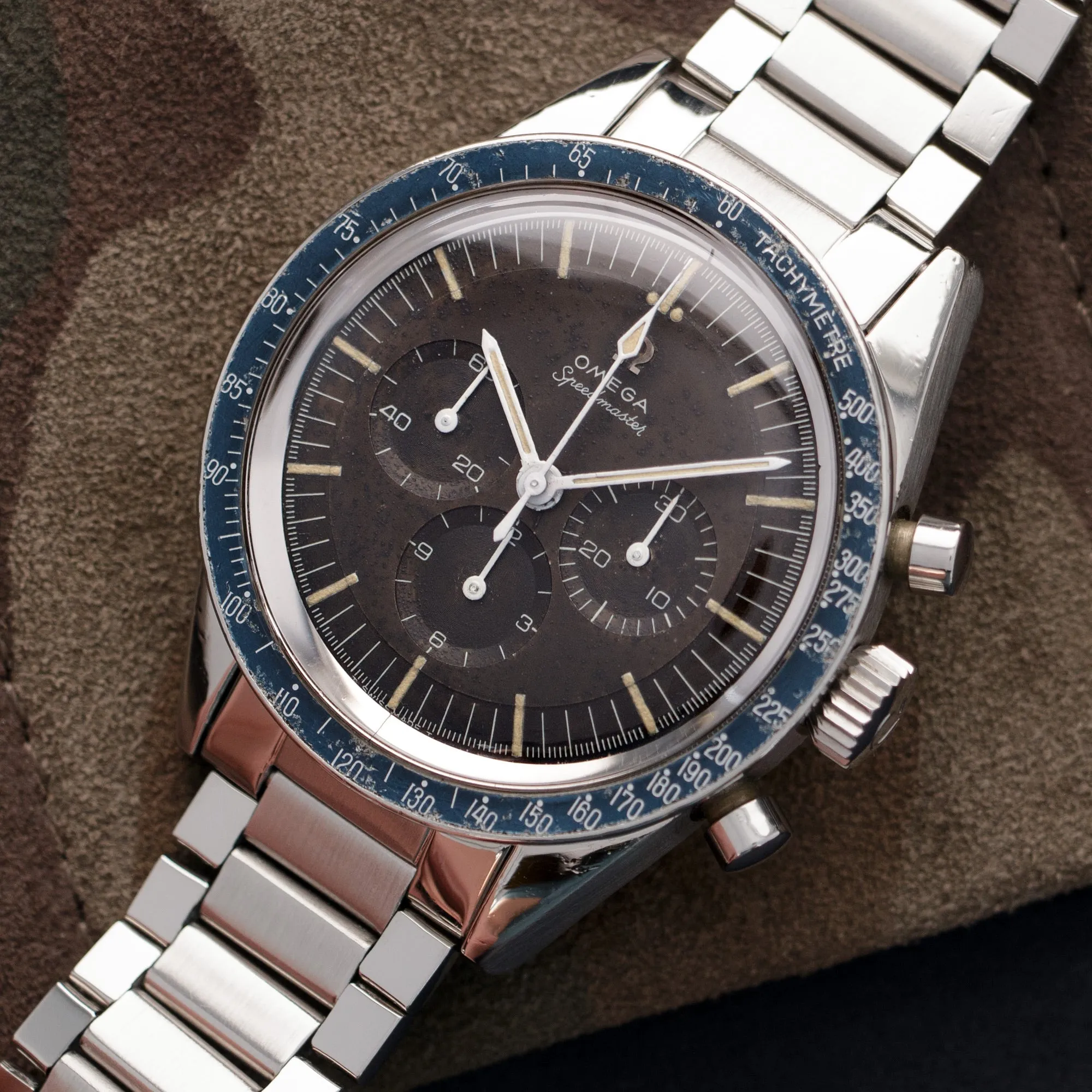 Omega Speedmaster Ed White Tropical Brown Dial Watch Ref. 105.003