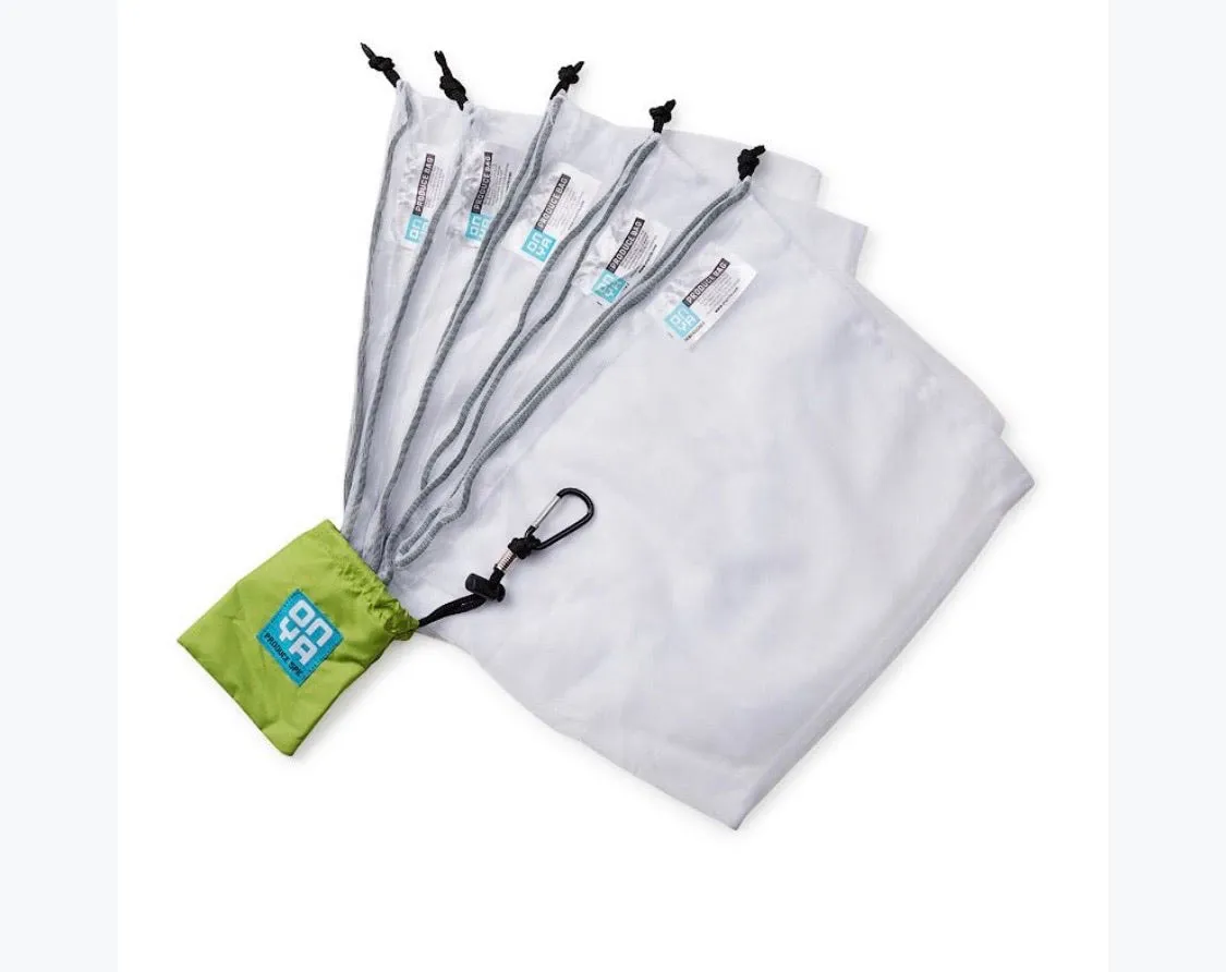 ONYA REUSABLE PRODUCE BAGS - 5 pack * Apple green