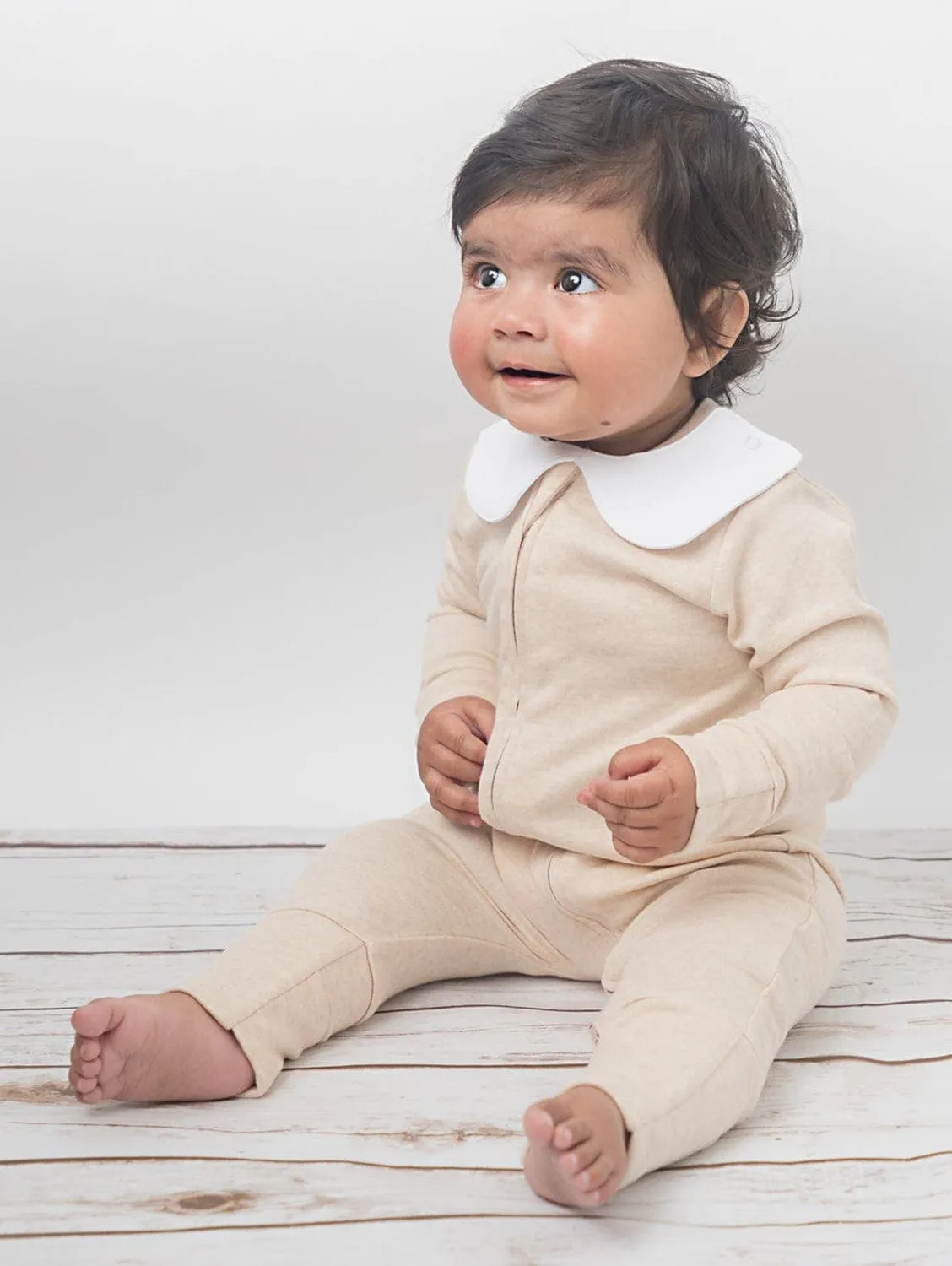 Organic Cotton Zippered Sleepsuit | Grey