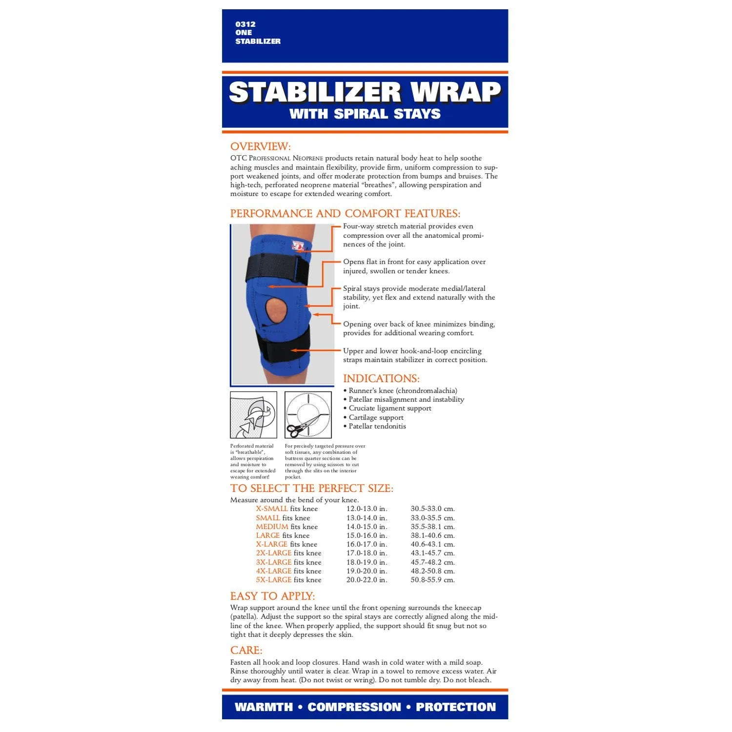 OTC KNEE WRAP NEOP STAYS  - 0312