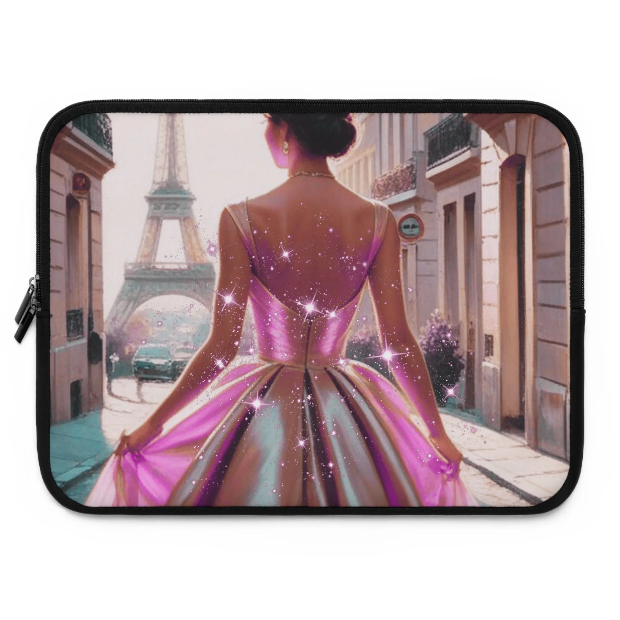 Parisian Stroll (Pink Gown) Laptop Sleeve