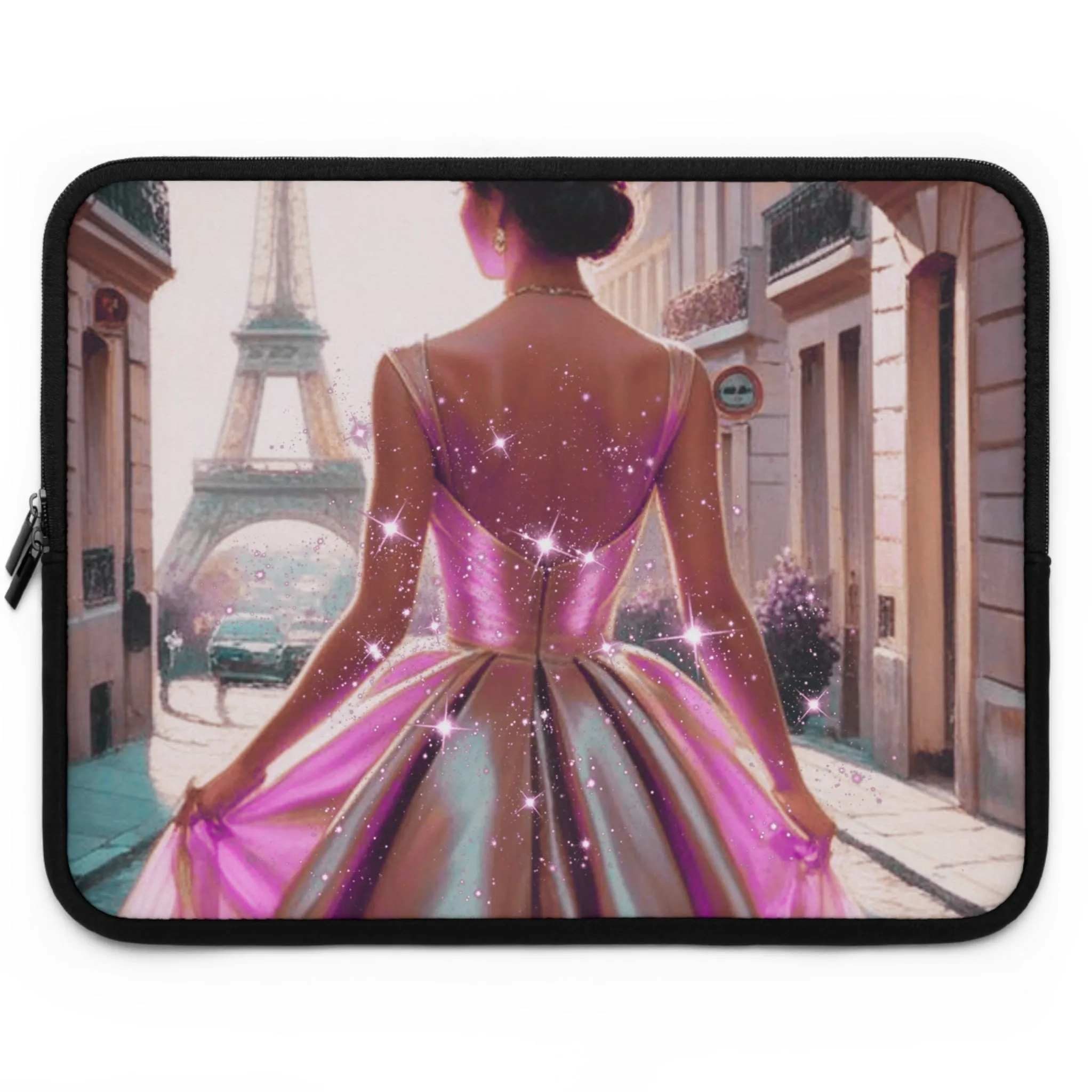 Parisian Stroll (Pink Gown) Laptop Sleeve
