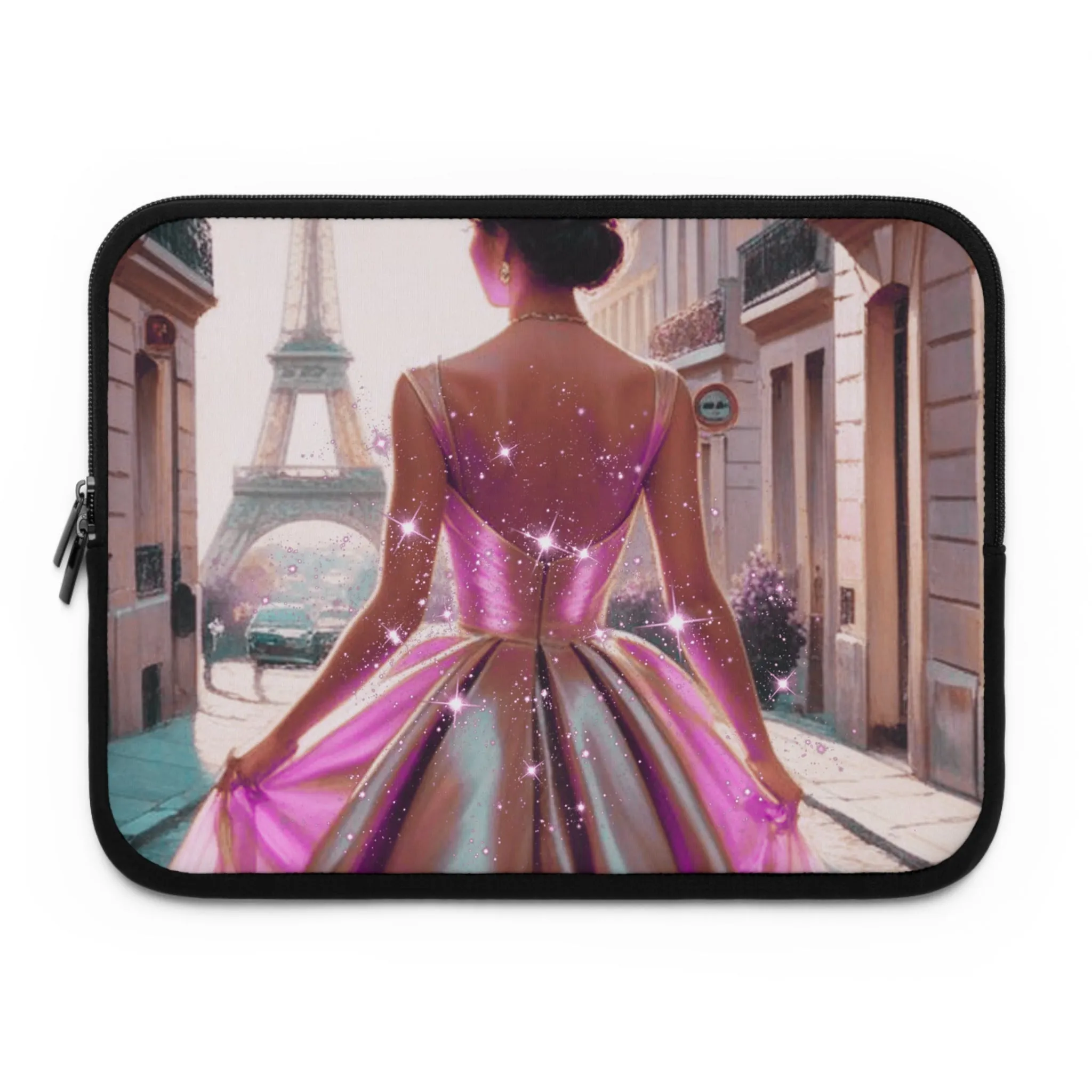 Parisian Stroll (Pink Gown) Laptop Sleeve