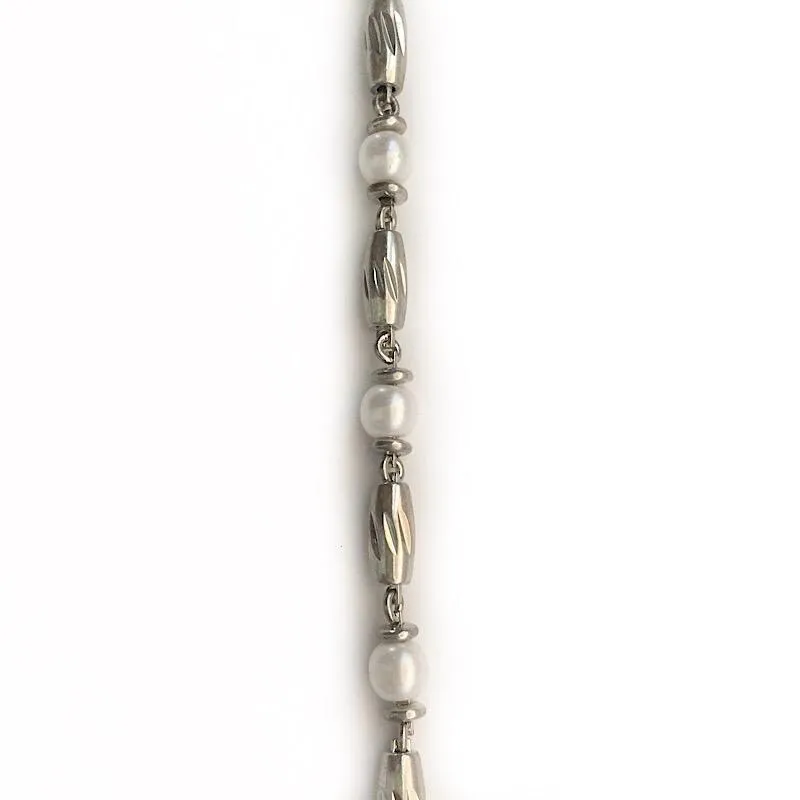 Pearl Twist Beads in Silver Chain by the Inch (#3033)