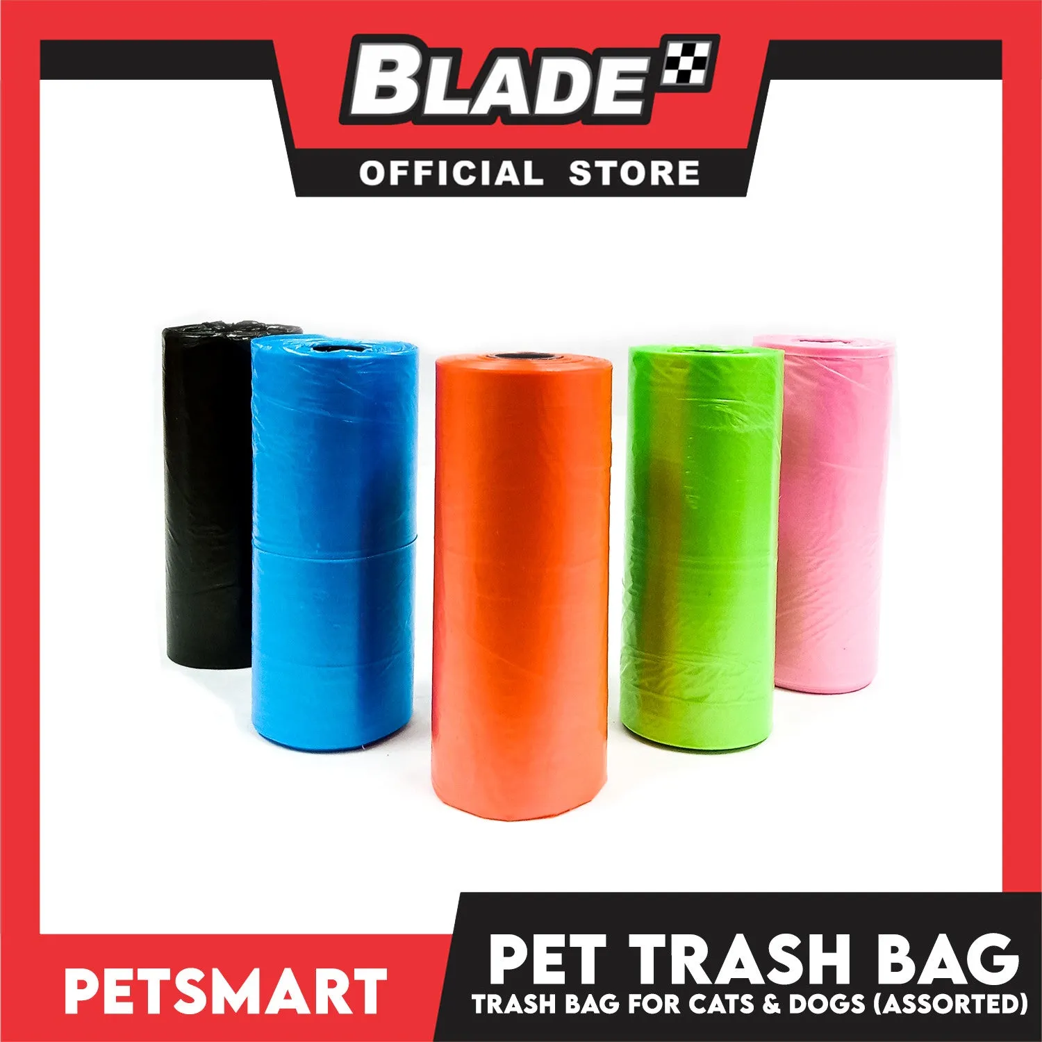 Pet Trash Bag for Cats and Dogs 1 Roll (Assorted Colors)