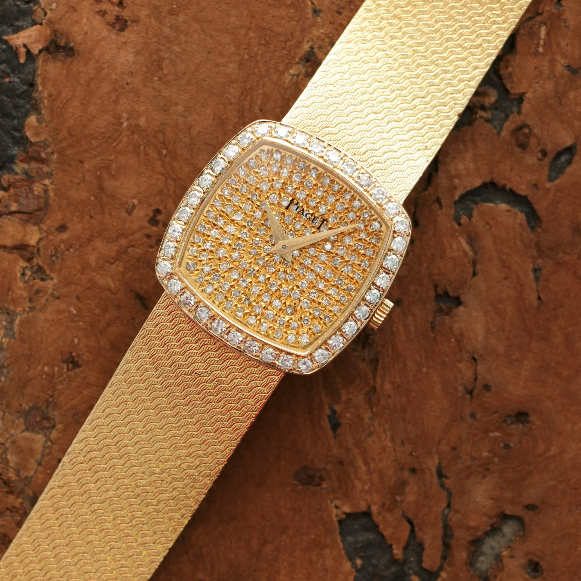 Piaget Yellow Gold Diamond Watch, 1970s