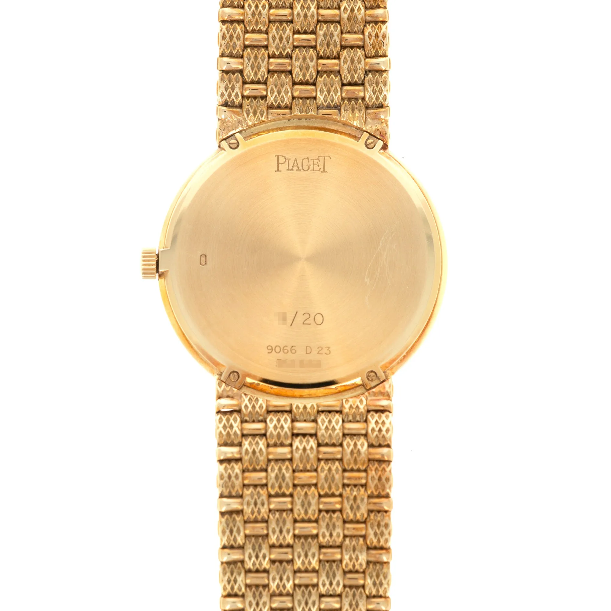 Piaget Yellow Gold Watch Ref. 9066 with Diamond Bezel and Lapis and Diamond Dial