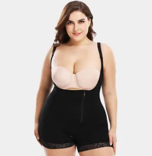 Plus Size Full Body Zip Shaper with Butt Lifter - Easy Bathroom Access