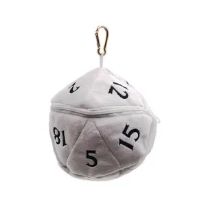 Plush D20 Dice Bag White