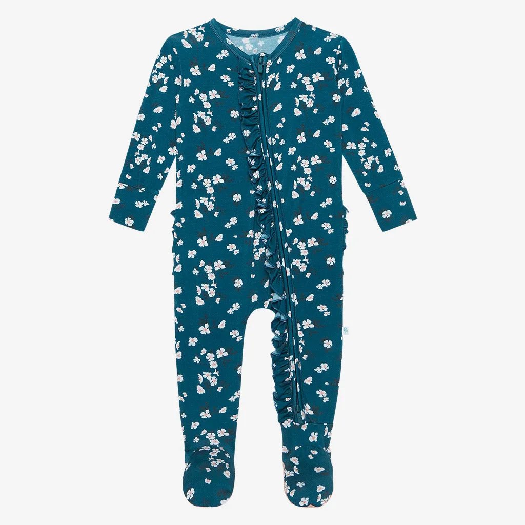 Posh Peanut Adriana Ruffled Zippered Footie