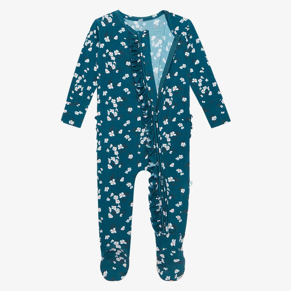 Posh Peanut Adriana Ruffled Zippered Footie