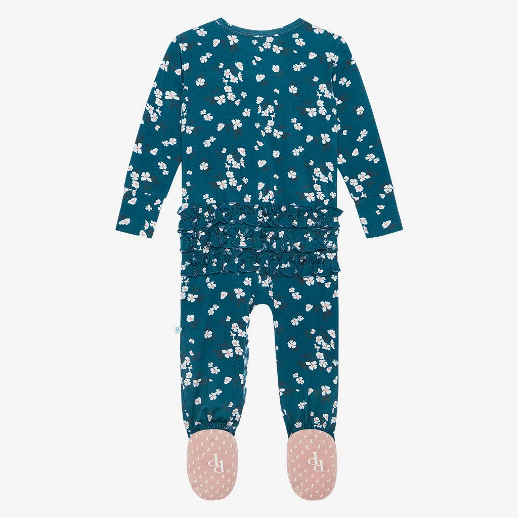 Posh Peanut Adriana Ruffled Zippered Footie