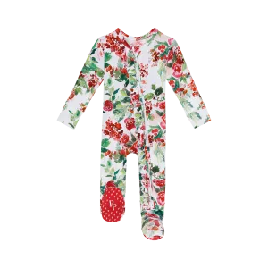 POSH PEANUT- Beatrix - Footie Ruffled Zippered One Piece