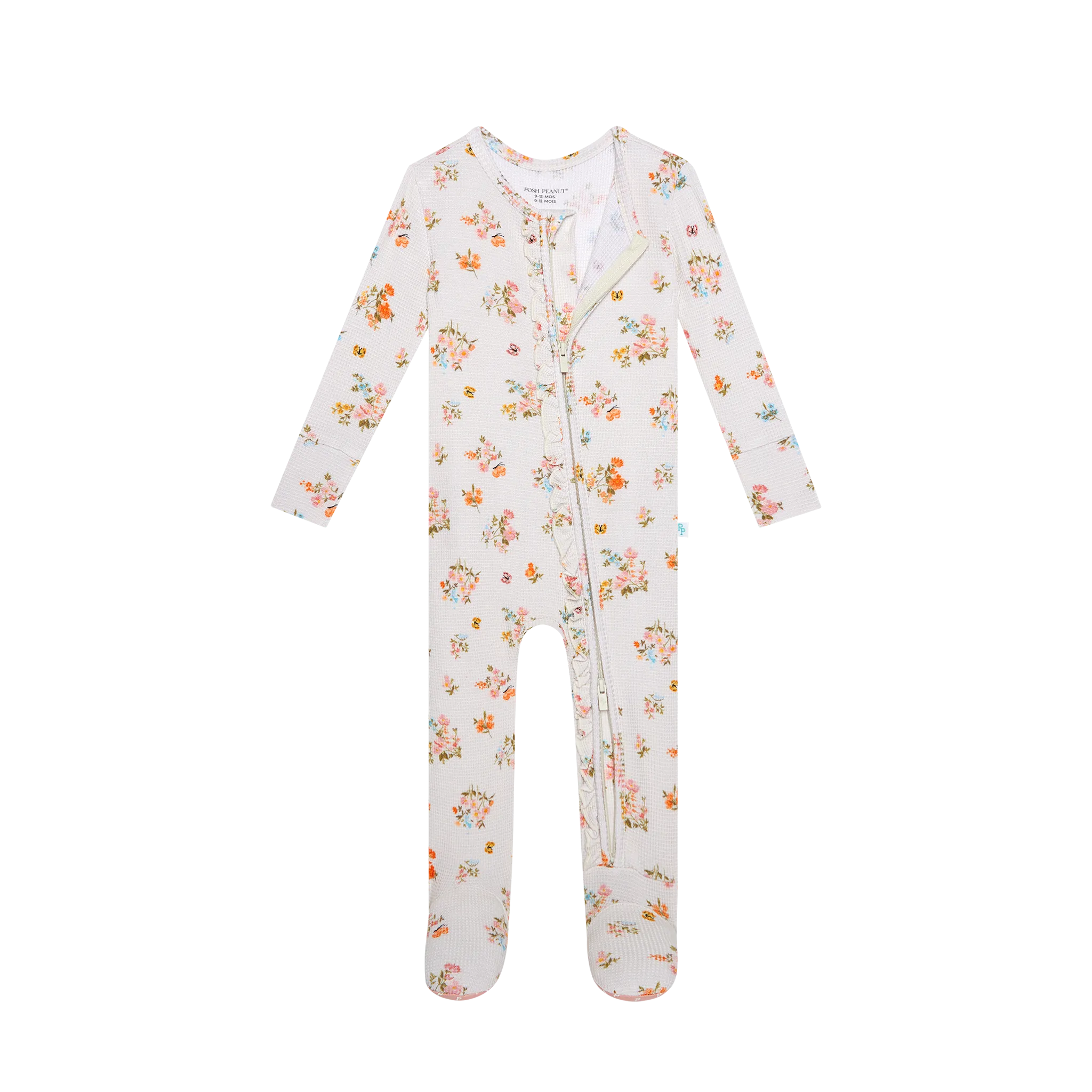 Posh Peanut Clemence Ruffled Zippered Footie