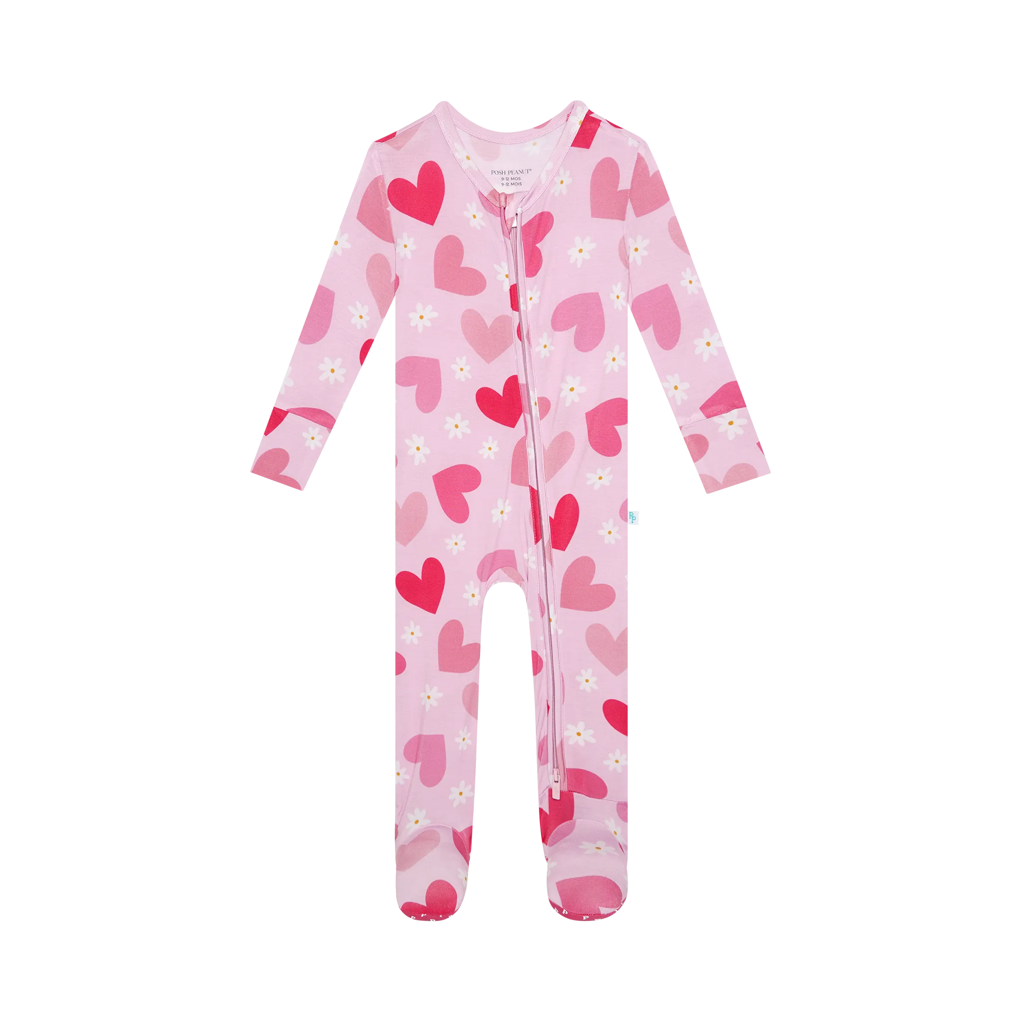 Posh Peanut Daisy Love Footie Zippered One Piece