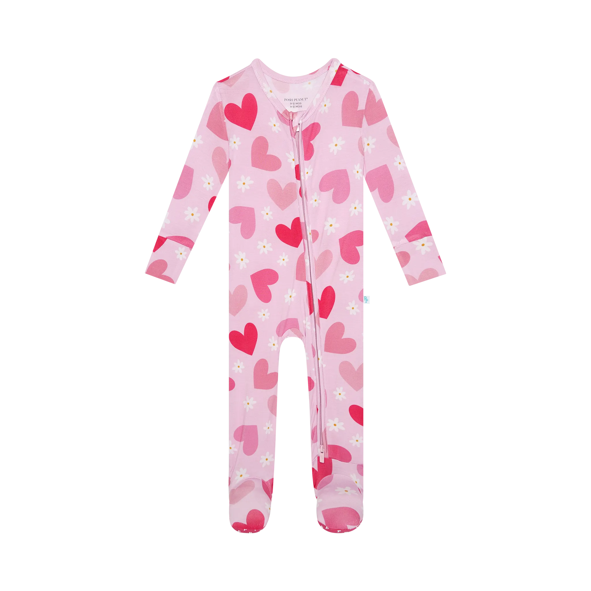 Posh Peanut Daisy Love Footie Zippered One Piece