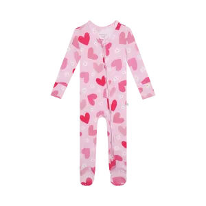 Posh Peanut Daisy Love Footie Zippered One Piece