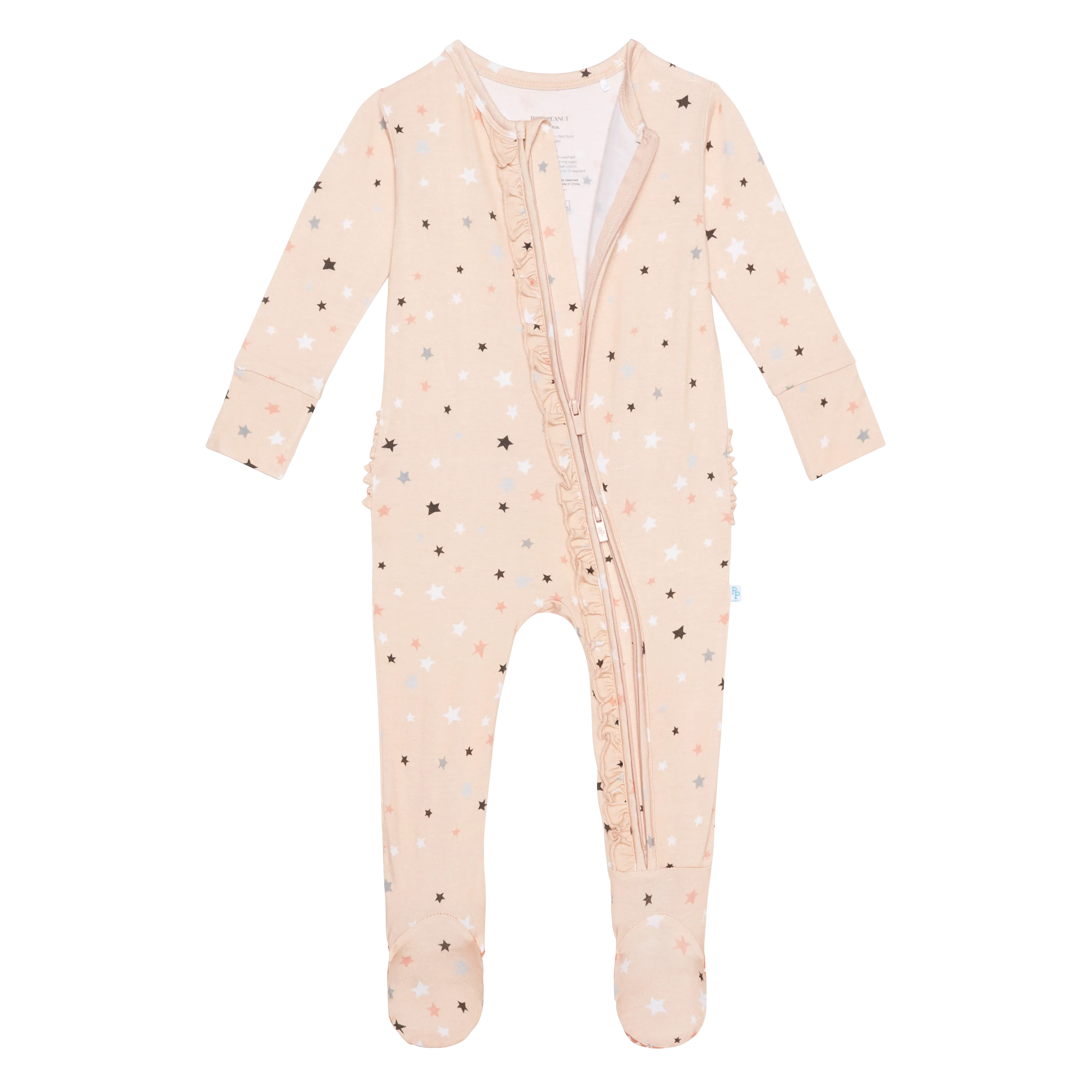 Posh Peanut Stars Ruffled Zippered Footie