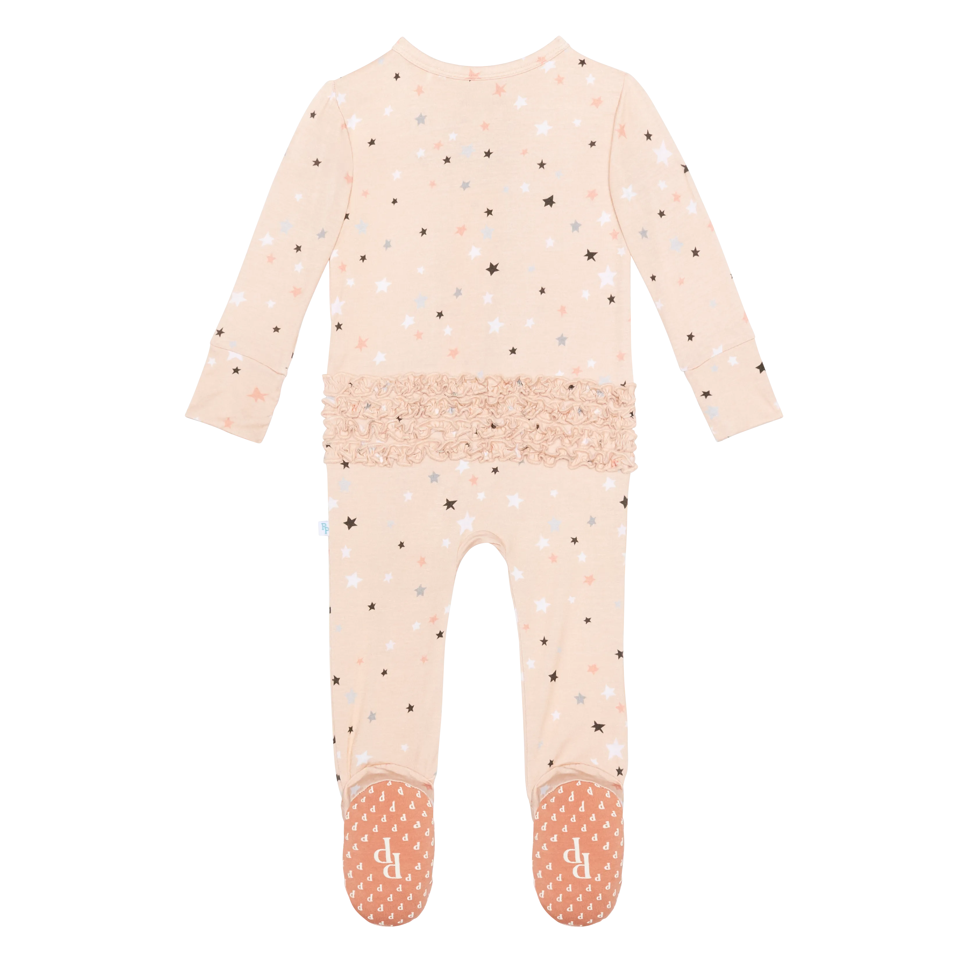Posh Peanut Stars Ruffled Zippered Footie