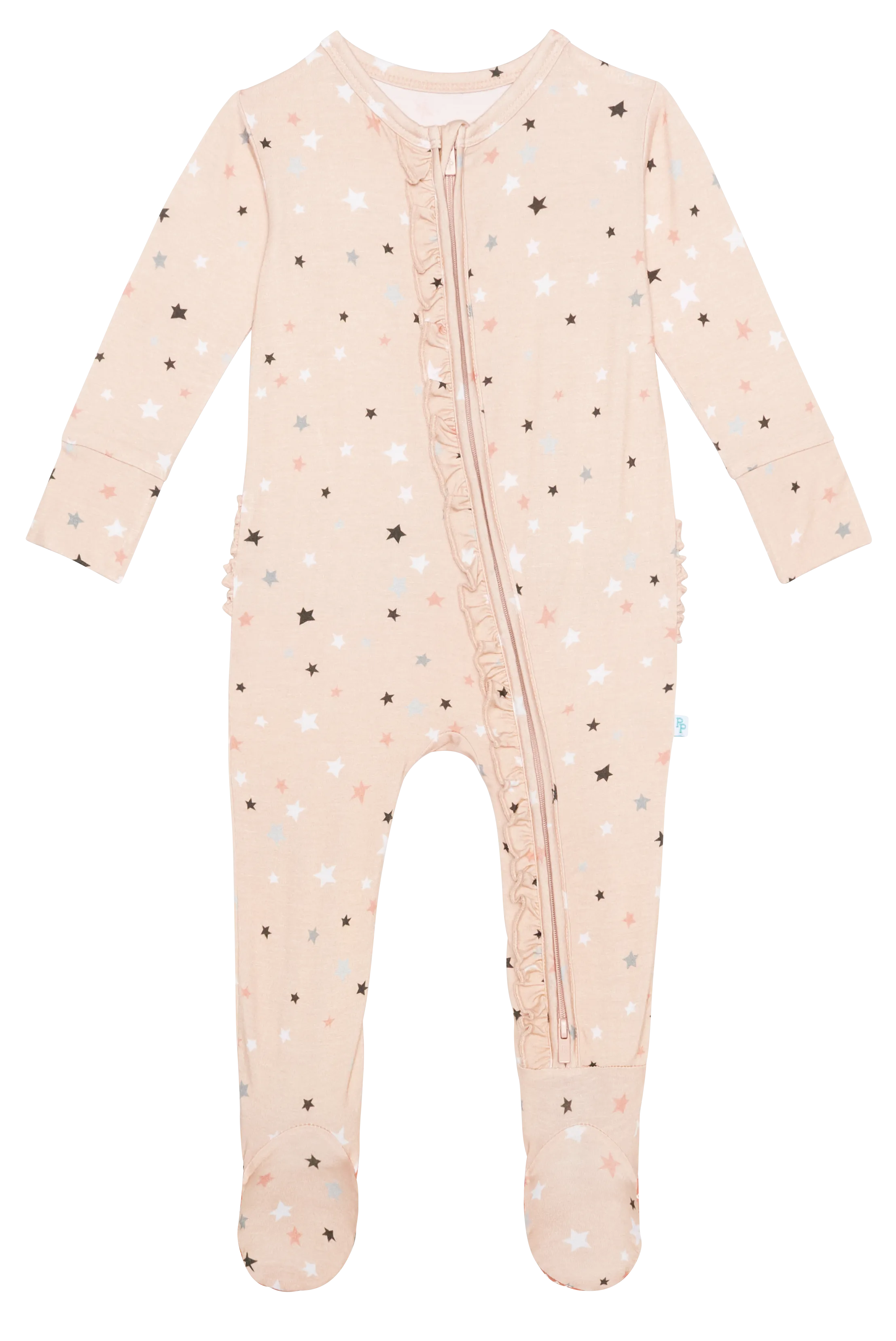 Posh Peanut Stars Ruffled Zippered Footie