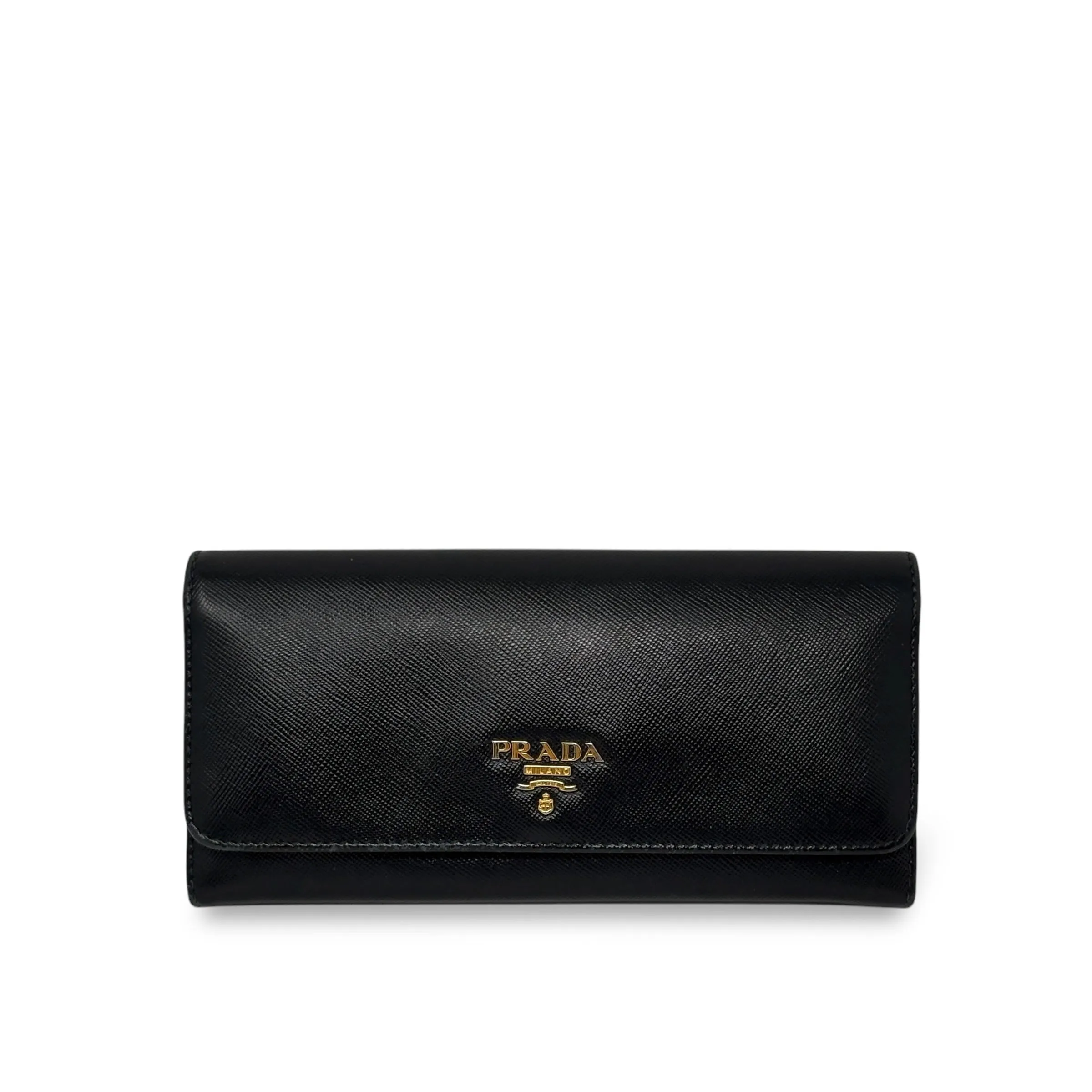 Prada Black Saffiano Long Wallet