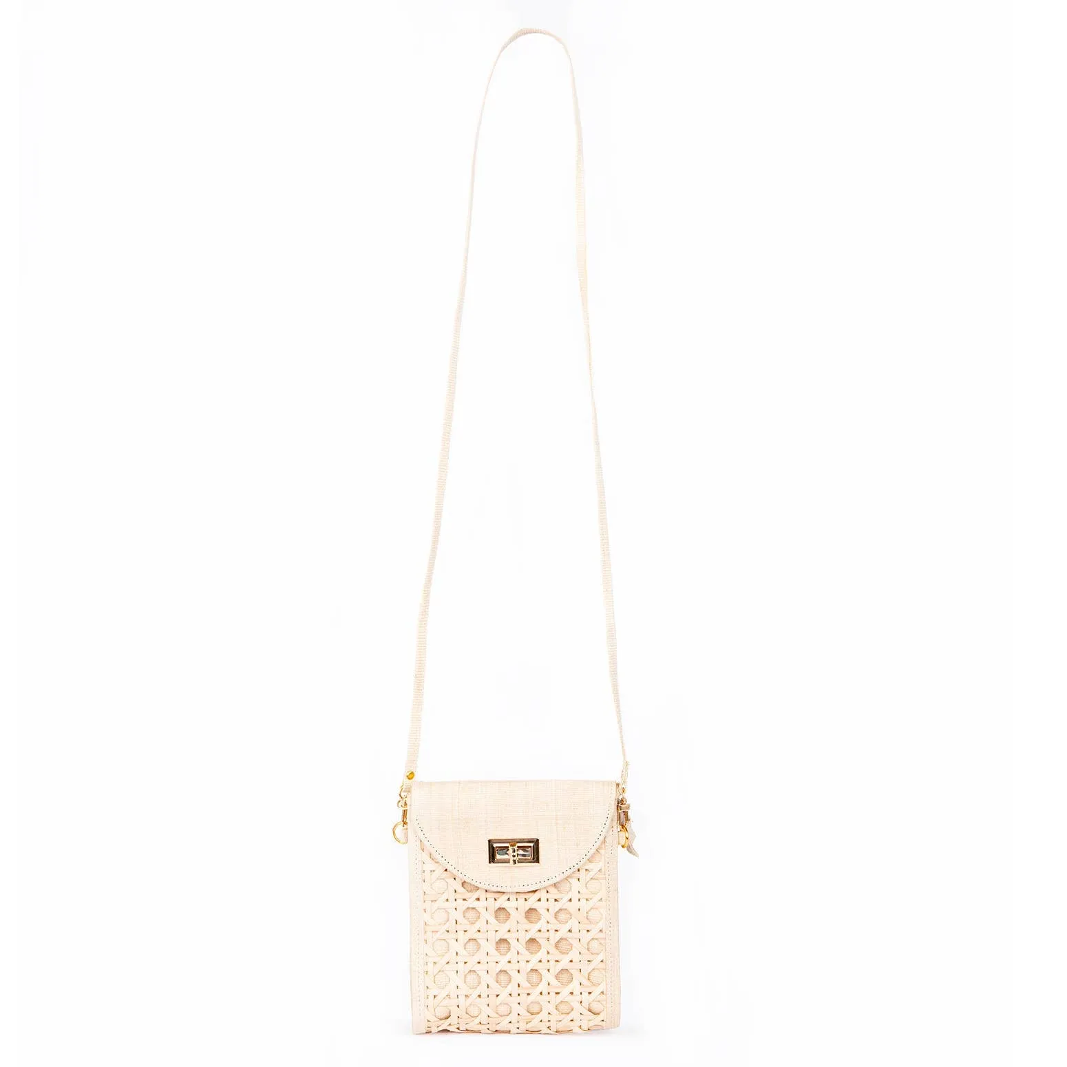 Purse - Cream Woven Rattan  Crossbody Bag