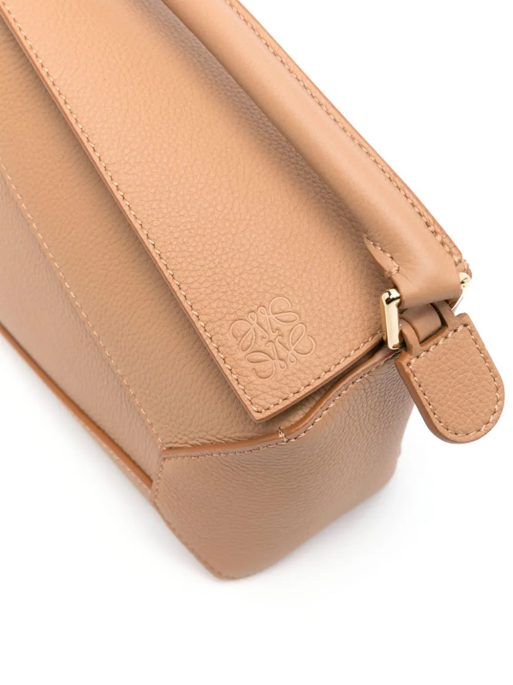 Puzzle edge mini leather handbag