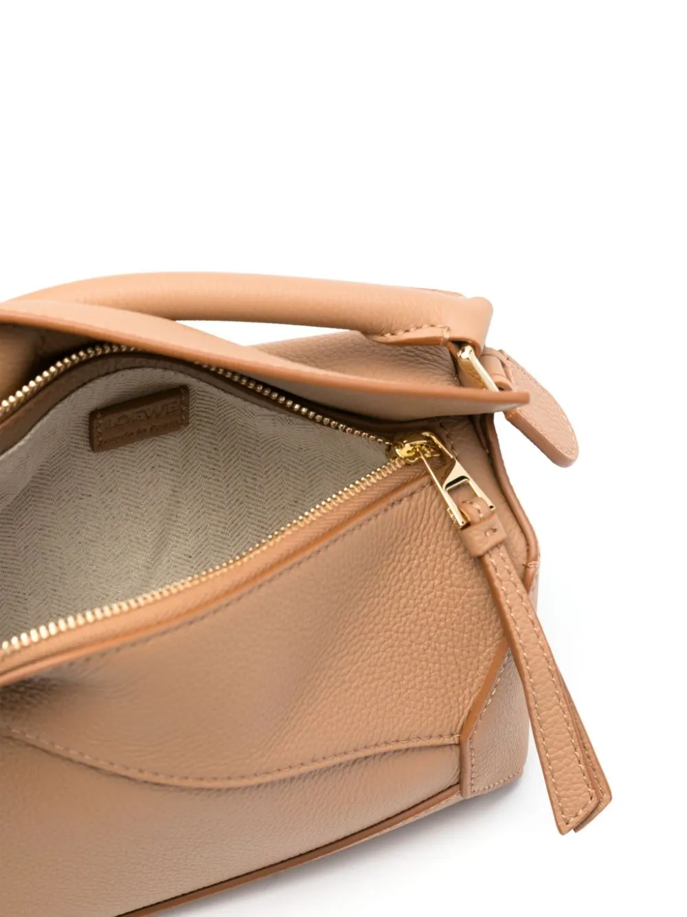 Puzzle edge mini leather handbag