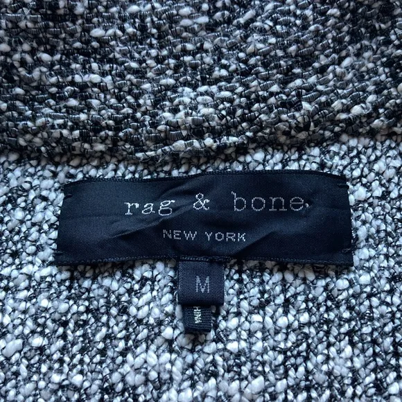 Rag &amp; Bone Women’s Hart Tweed Gray Knit Moto Jacket Sz M