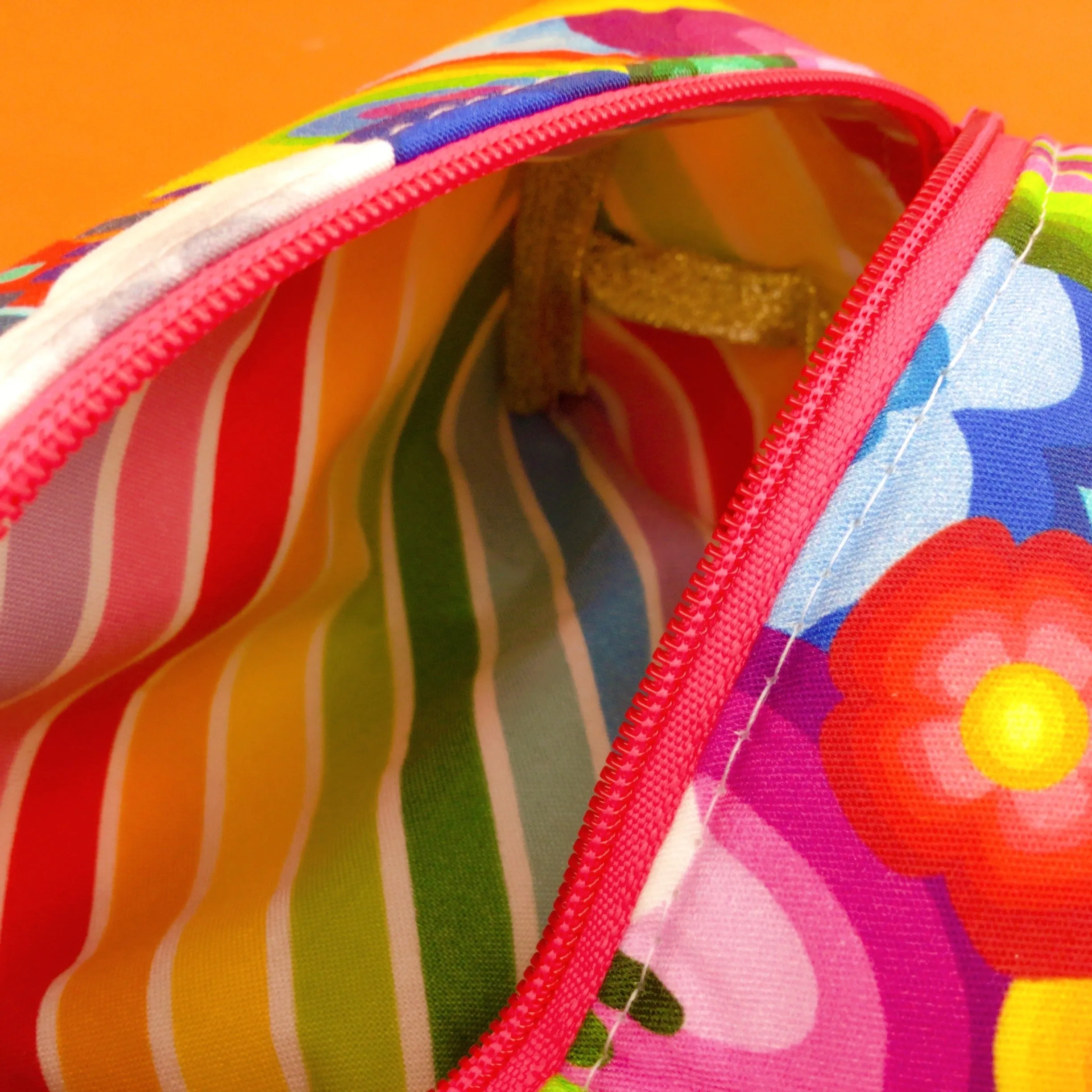 Rainbow Land Medium Box Makeup Bag.  Kasey Rainbow Design.