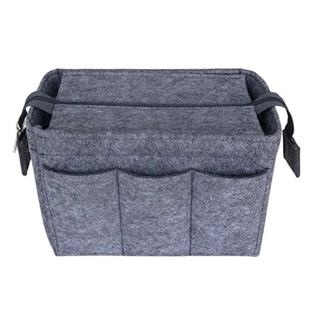 Realaiot Women Make up Organizer Felt Insert Bag For Handbag Travel Inner Purse Girl Portable Cosmetic Bags Fit Various Brand Storage Bag