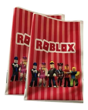 Red Roblox Patterned Party Gift Bags