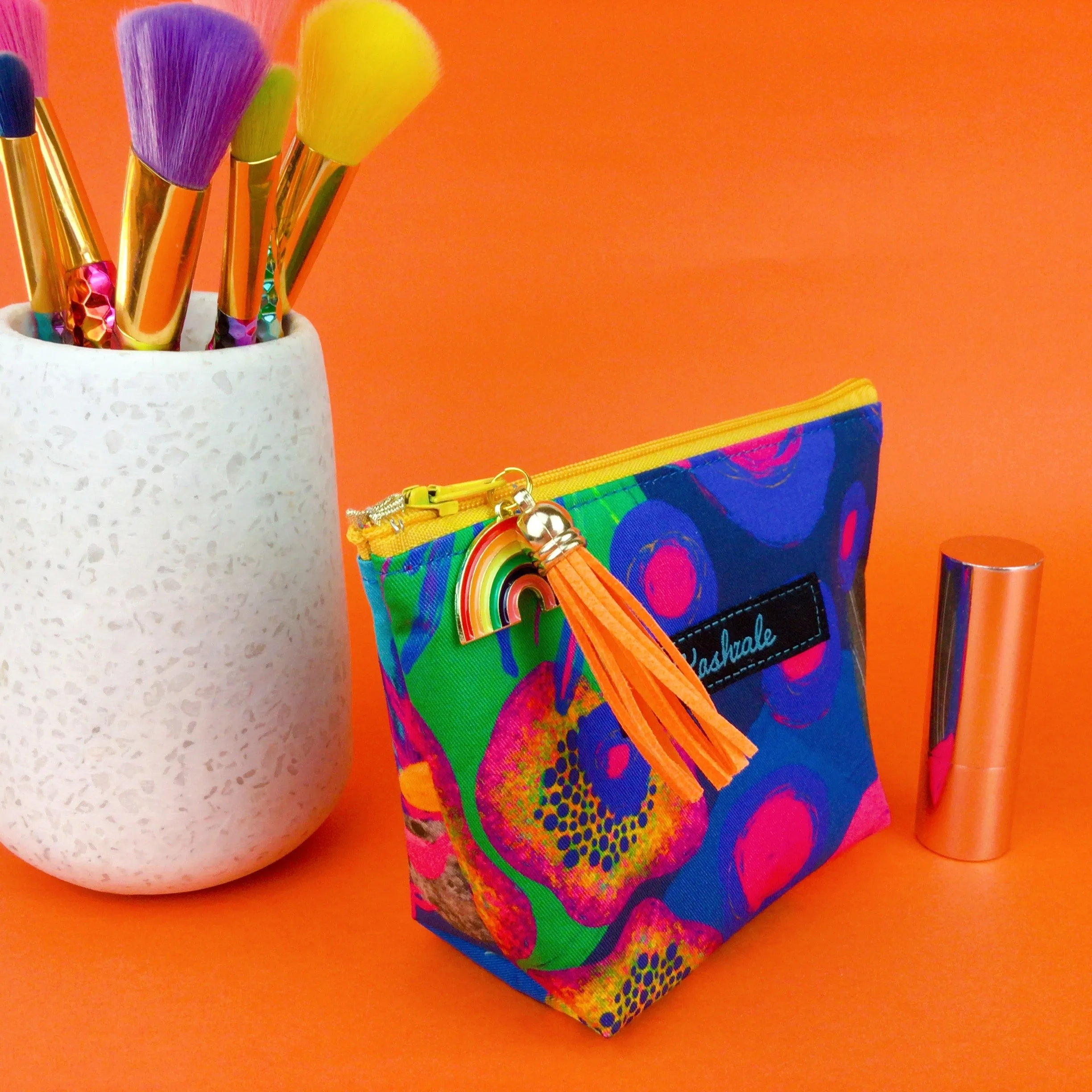 Reef Rainbow Small Makeup Bag.  Kasey Rainbow Design.