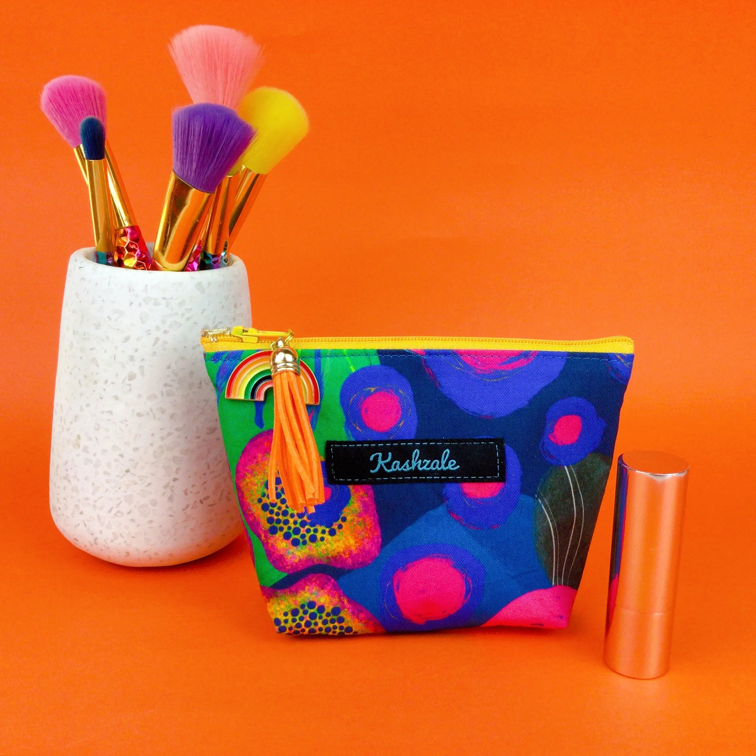 Reef Rainbow Small Makeup Bag.  Kasey Rainbow Design.