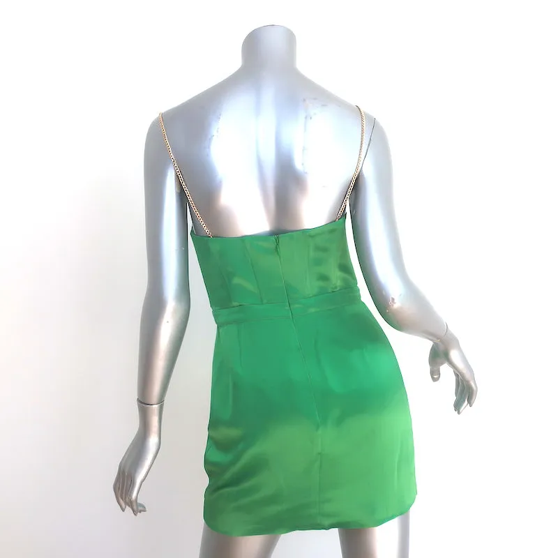 Retrofete Easton Chain Strap Mini Dress Green Satin Size Small NEW
