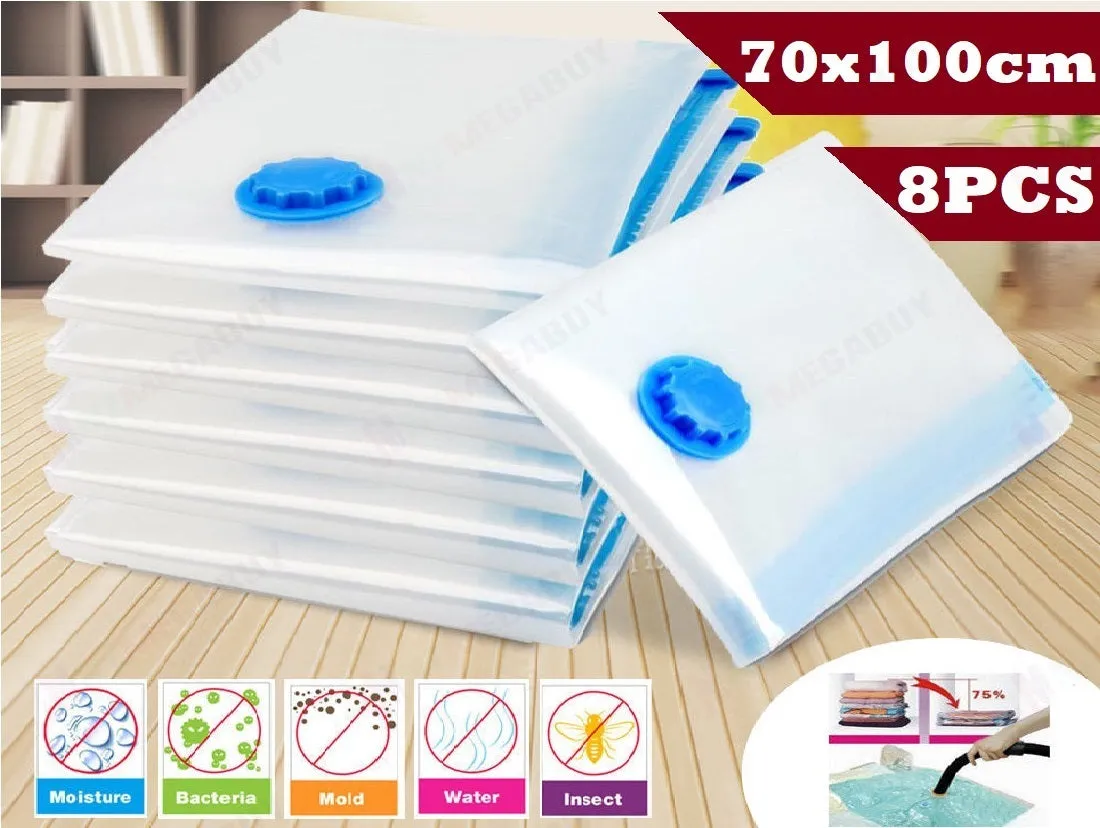 Reusable Vacuum Seal Travel Bag 100 x 70* 1pcs,4pcs,8pcs