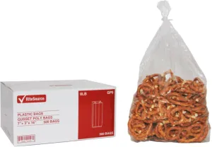 RiteSource - 7" 3" x 16" Clear 8 lb Poly Bags, 500/bx - GP8