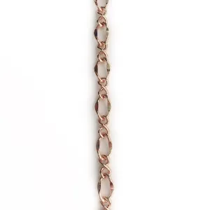 Rose Gold Bows and Os Link Chain by the Inch (#820RG)