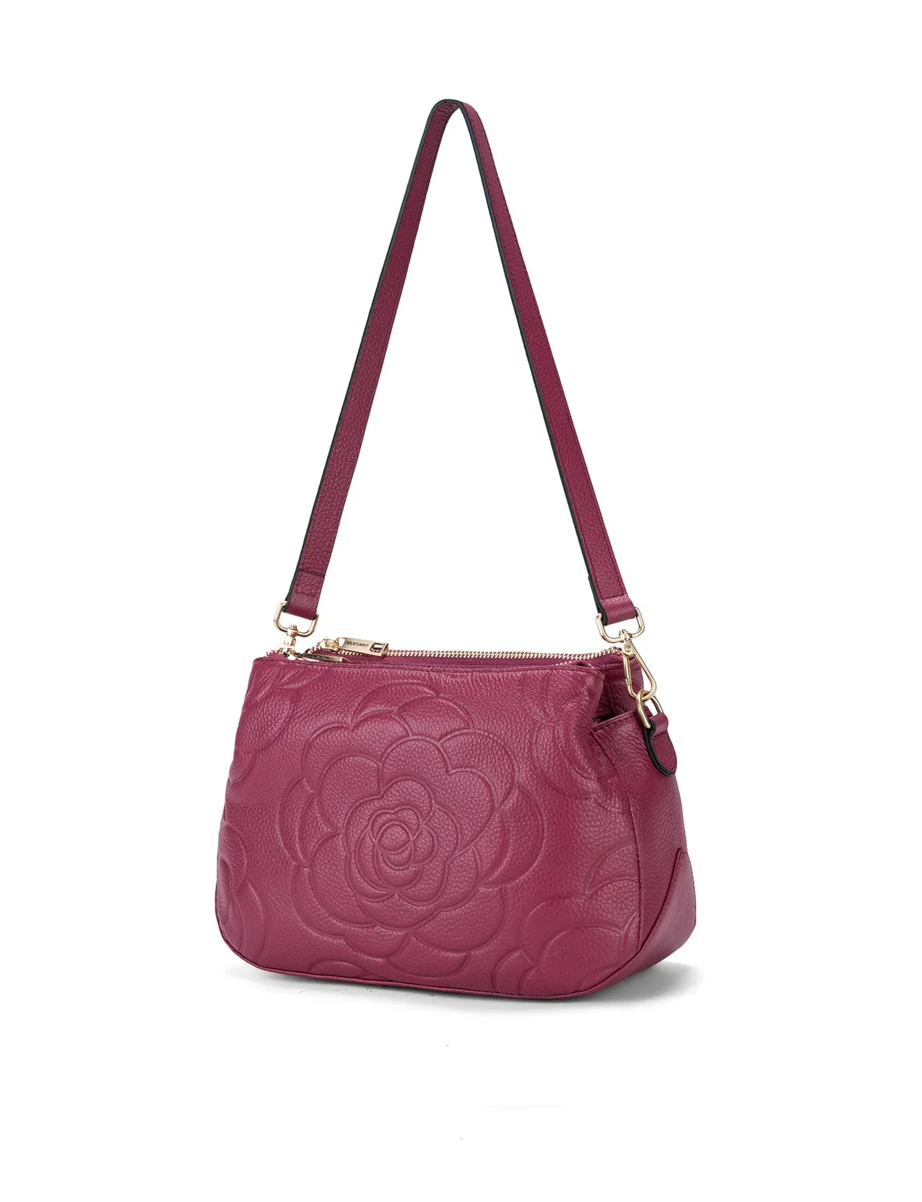 ROSIE 3 COMPARTMENT LEATHER XBODY BAG- E1-8285A-RAS