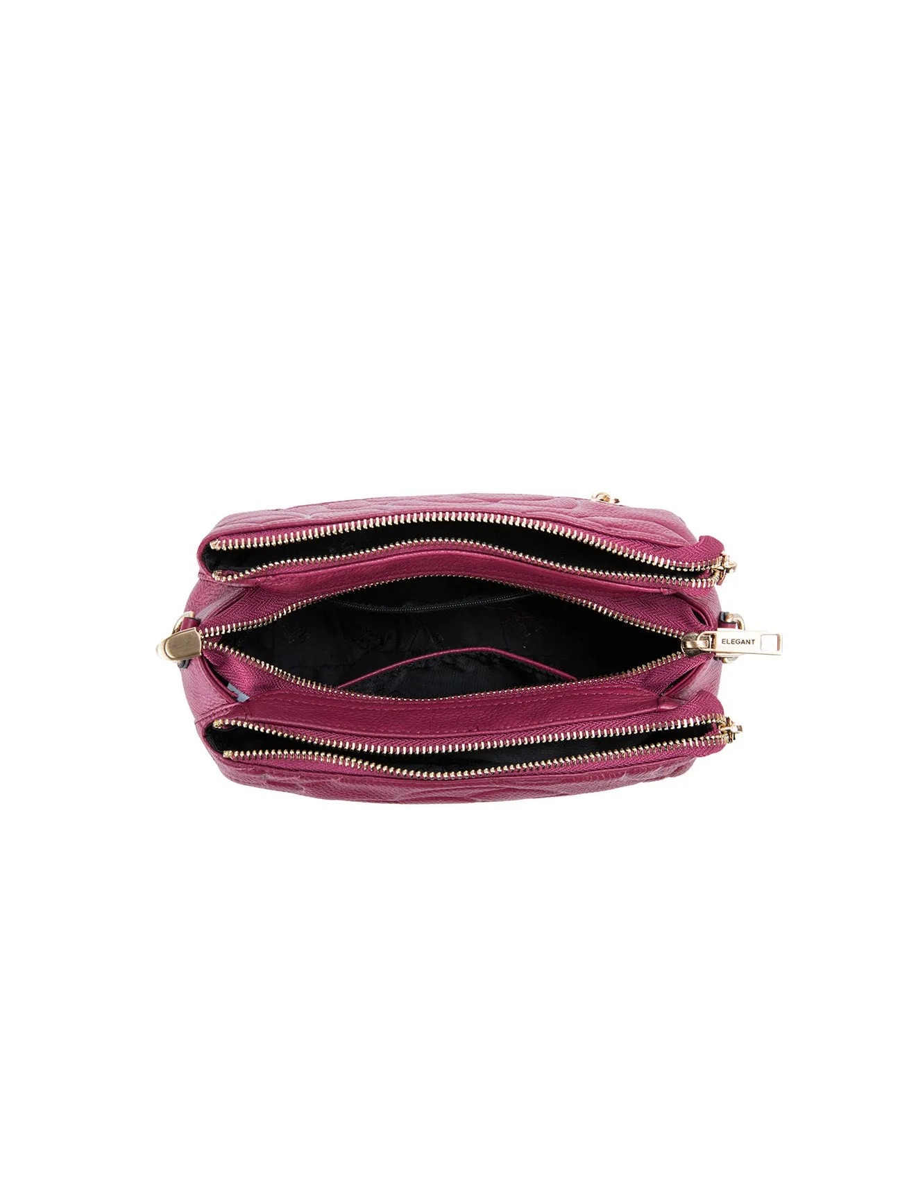 ROSIE 3 COMPARTMENT LEATHER XBODY BAG- E1-8285A-RAS