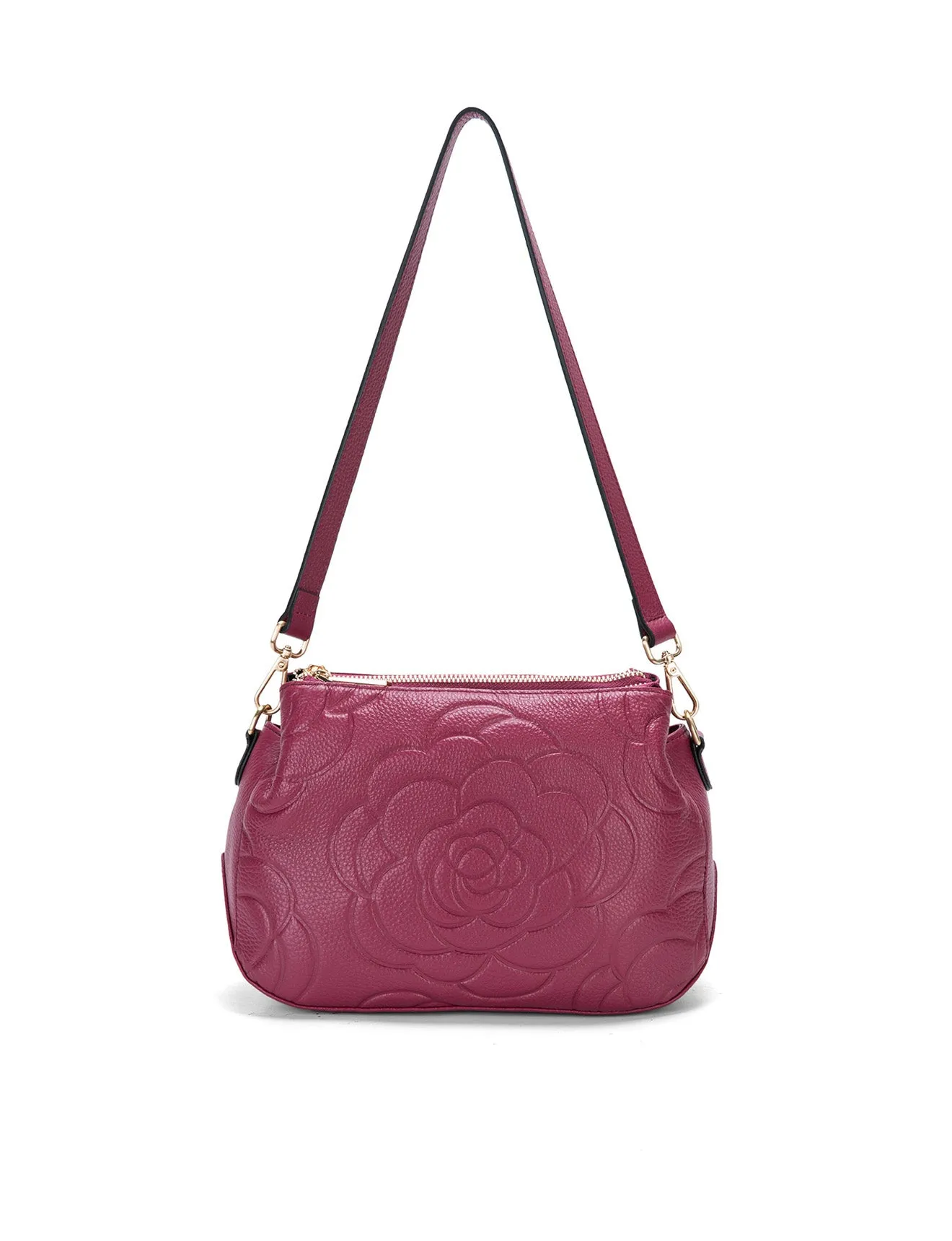 ROSIE 3 COMPARTMENT LEATHER XBODY BAG- E1-8285A-RAS