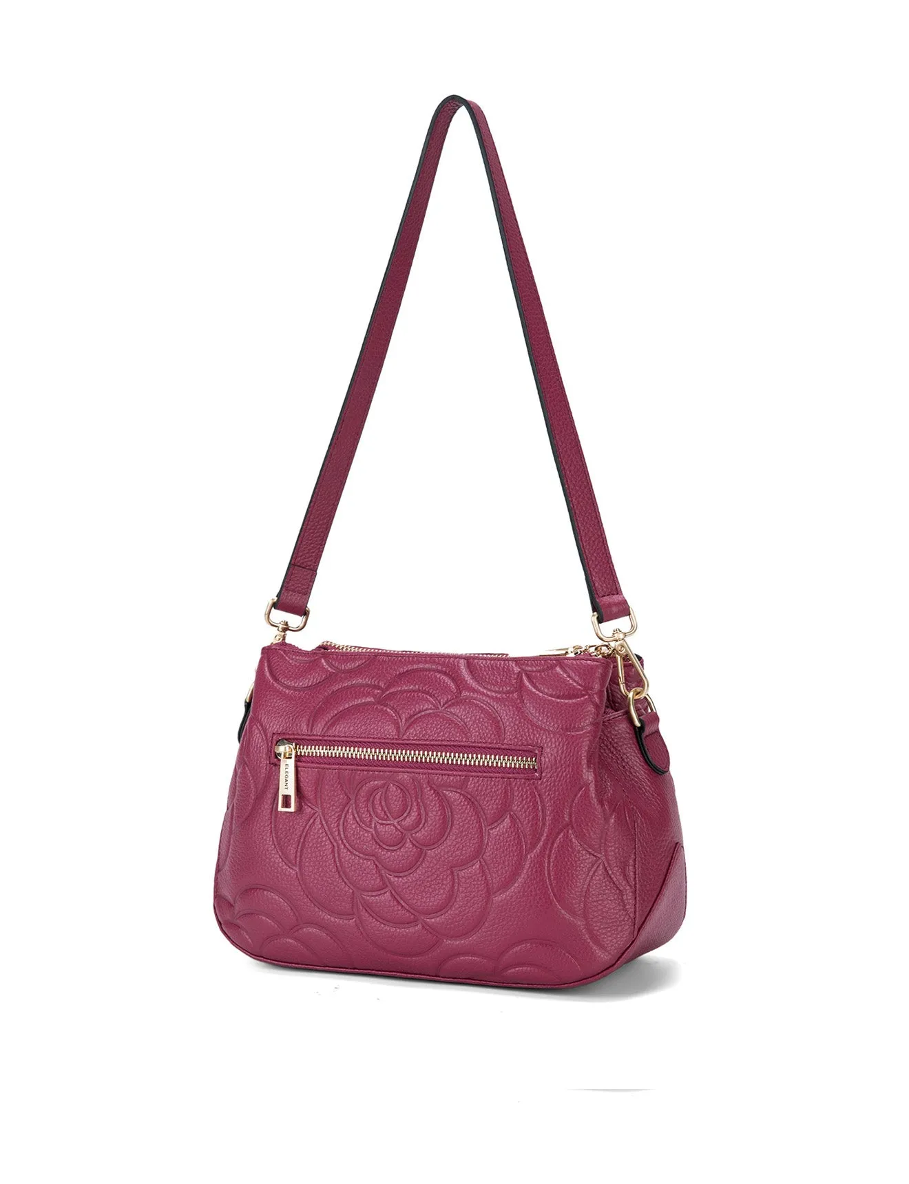 ROSIE 3 COMPARTMENT LEATHER XBODY BAG- E1-8285A-RAS