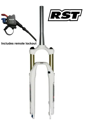 RST First 30 26" MTB Tapered Air Fork - 100mm Travel - Remote Lockout - White