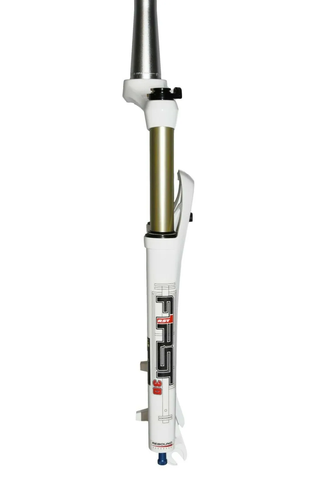 RST First 30 26" MTB Tapered Air Fork - 100mm Travel - Remote Lockout - White