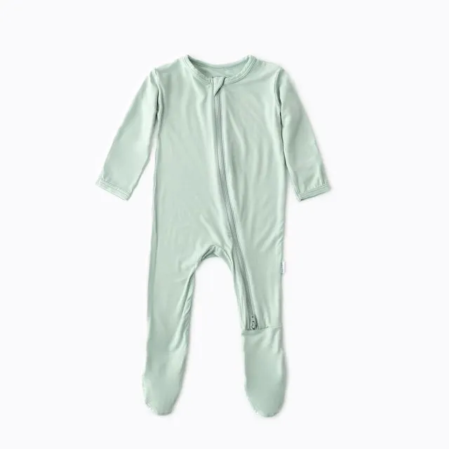 Sage Zippered Footie